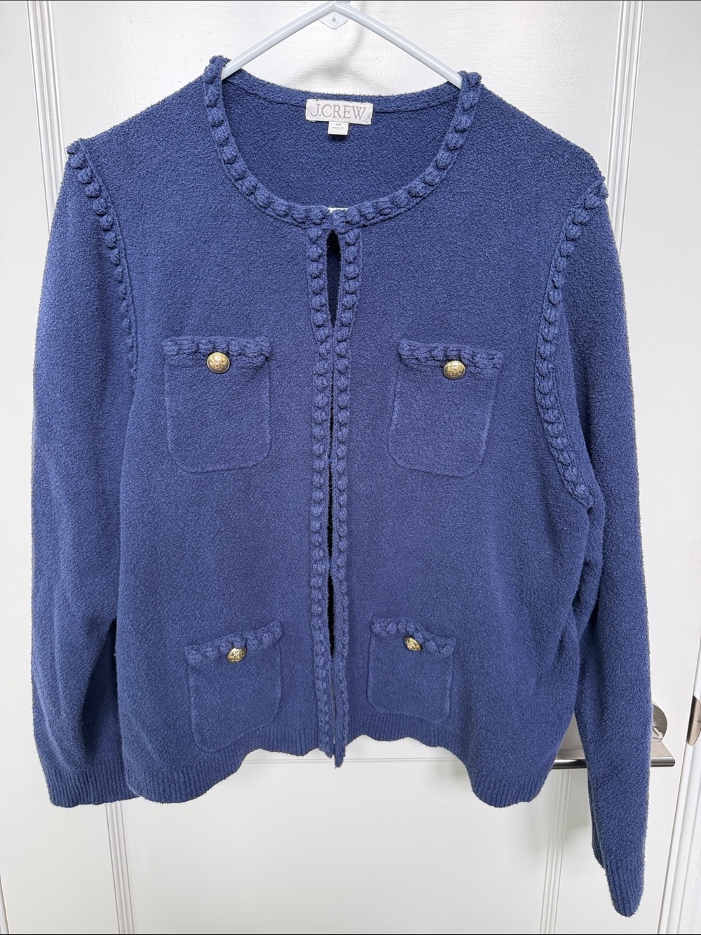 J. Crew Navy Bouclé Lady Jacket